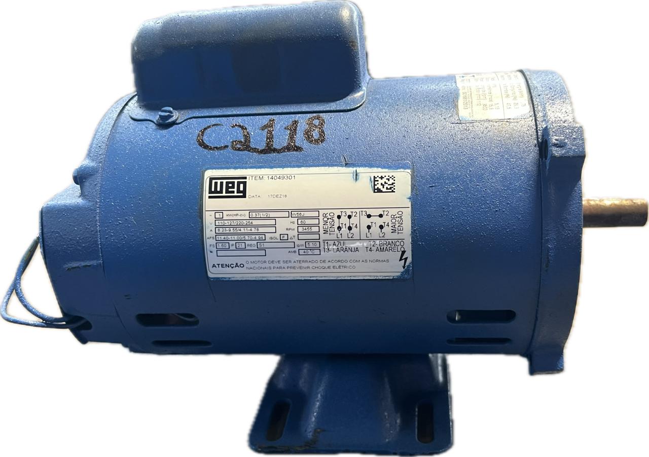 Motor elétrico 1/2 cv 0,5 hp Monofásico weg Eberle 3500 rpm 2 polos C2118